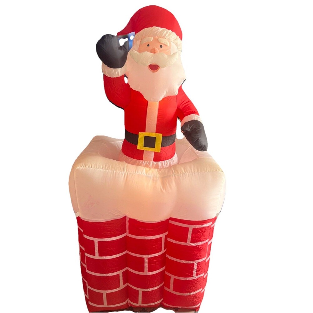 VTG Air O Motion 1st 6 Ft Pop Up Santa Chimney Inflatable Yard Christmas RARE!